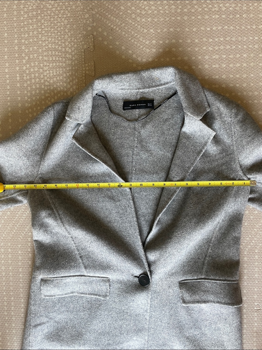 Zara Gray Single-Button Wool Blend Long Trench Coat - Picture 5 of 10